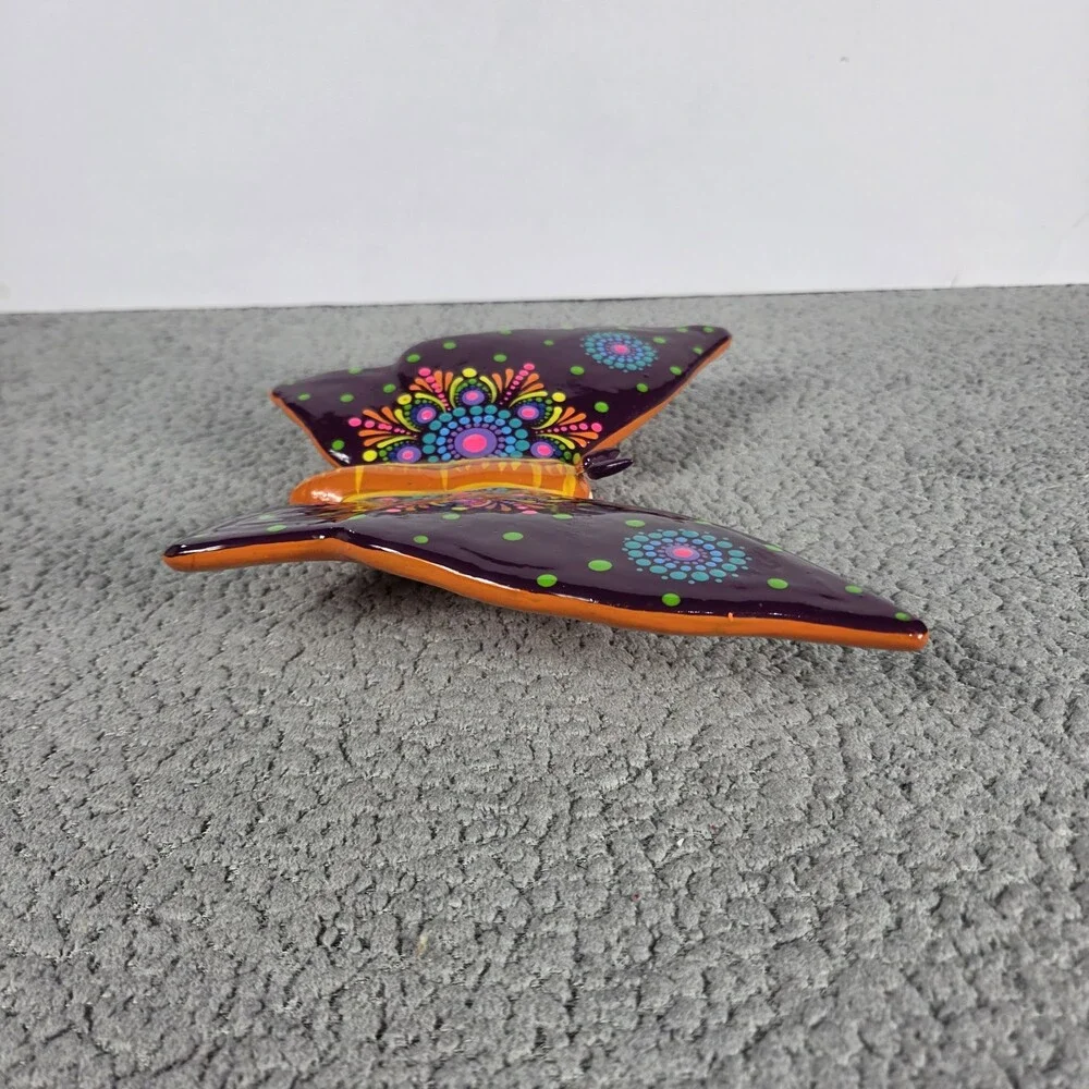 Clay Butterfly Mexican Handmade Art Wall Hanging 9